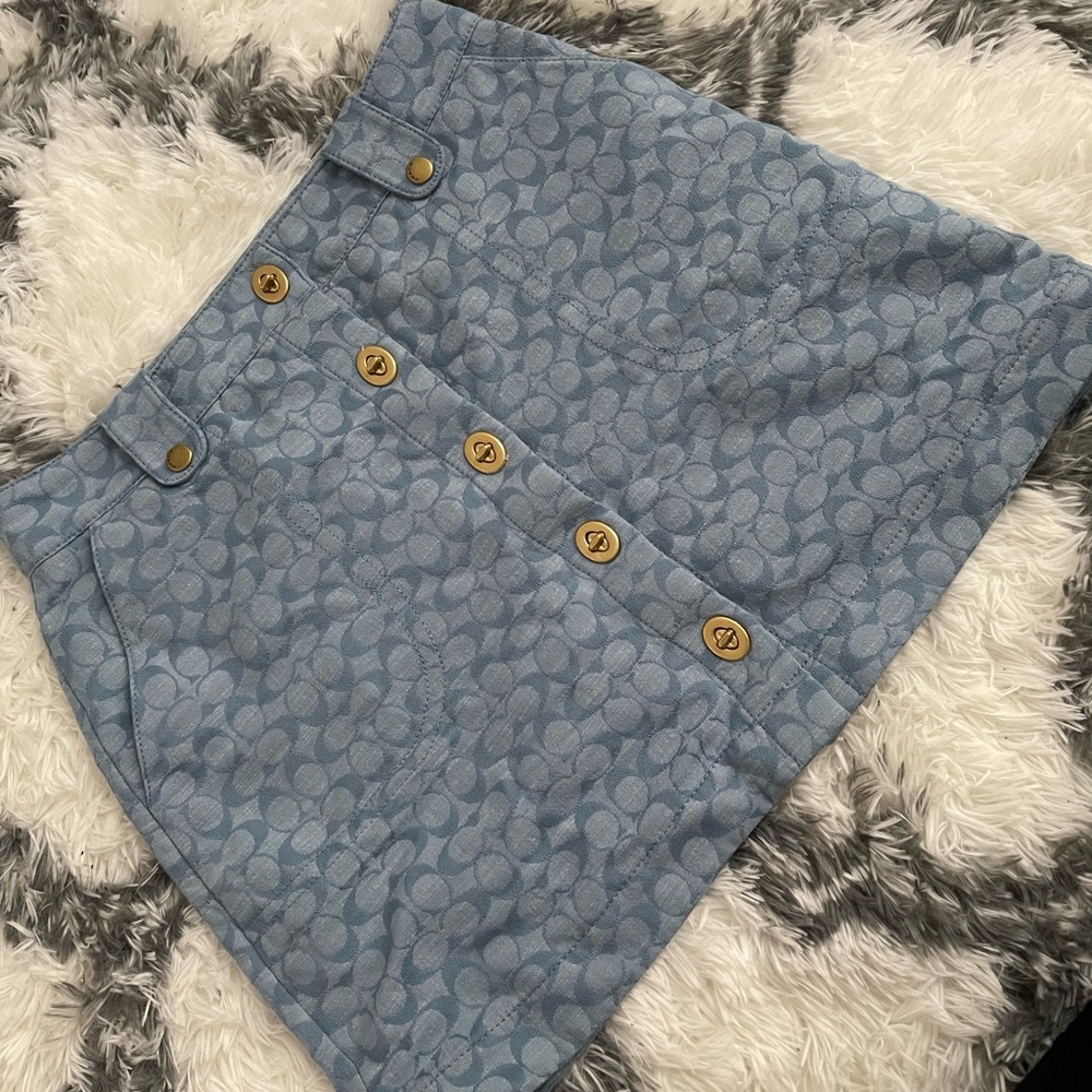 Coach Chambray Mini Skirt